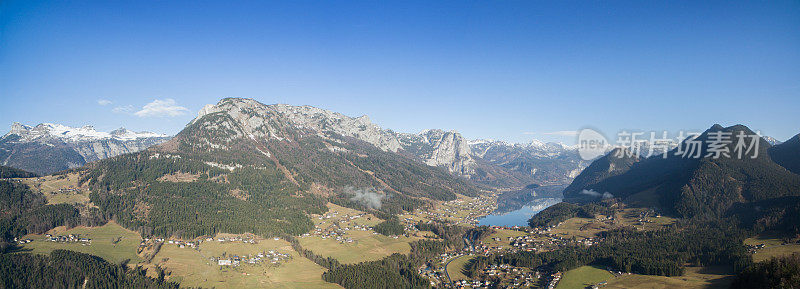 奥地利，Totes Gebirge, Trisselwand, Grundlsee湖和失败者山